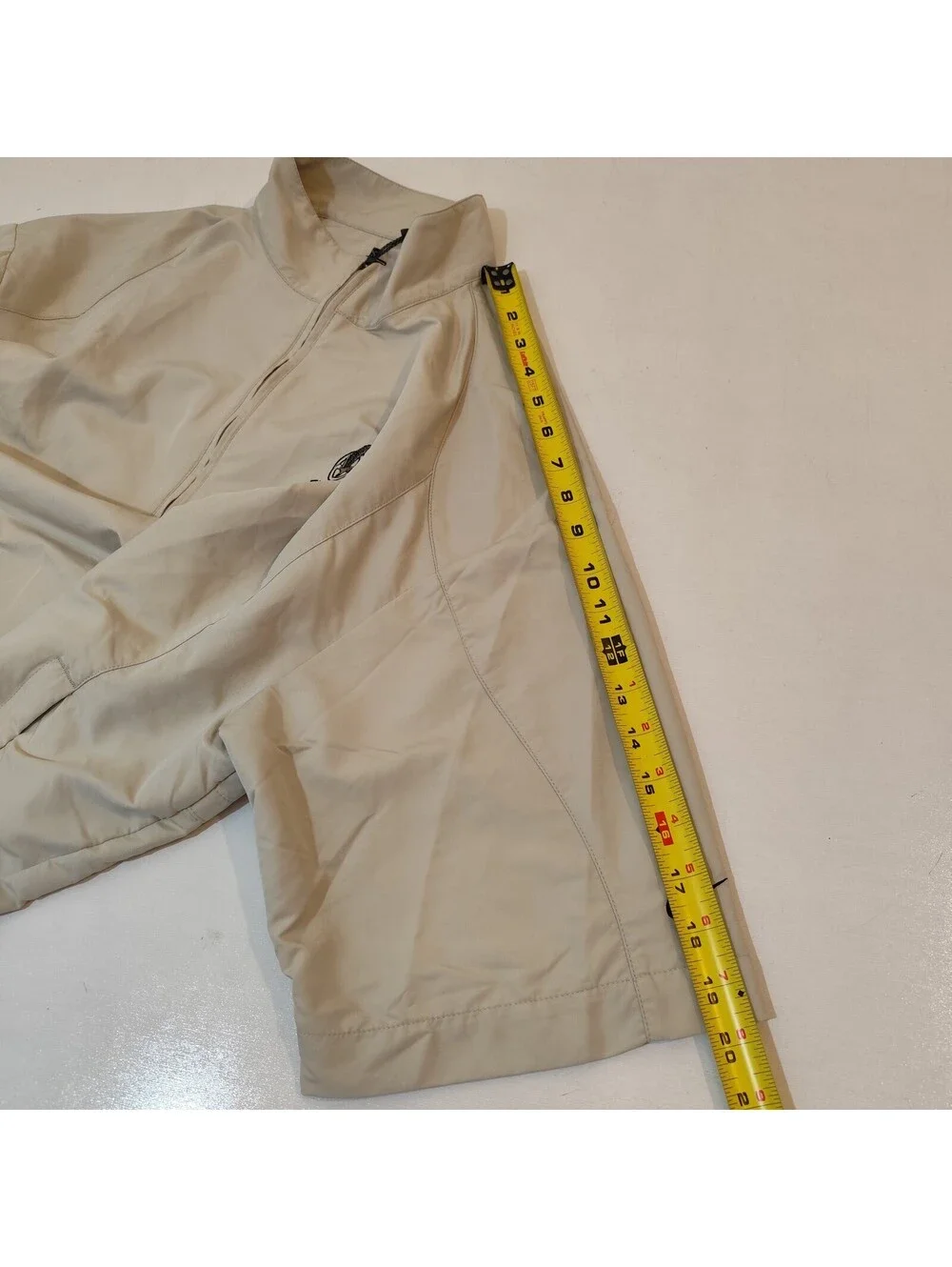 Nike Golf Windbreaker Mens Large Tan Beige 1/4 Zip Short Sleeve 